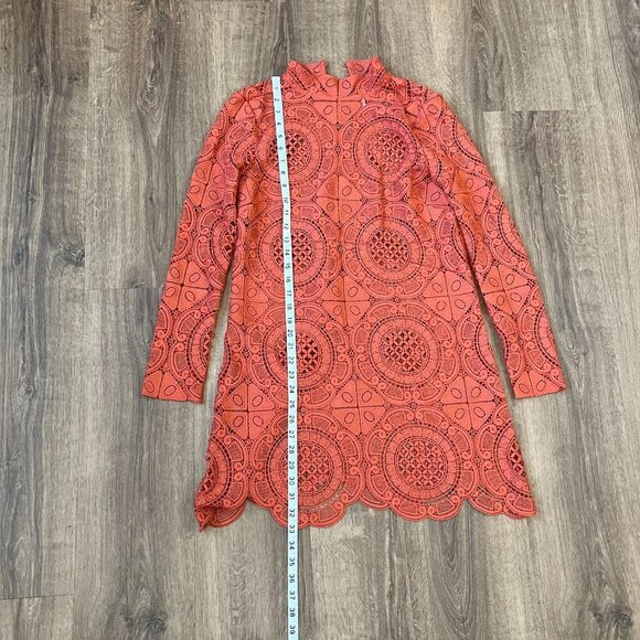 EUC Free People Ibiza Lace Dress Burnt Orange Sz 2 - Picture 5 of 15